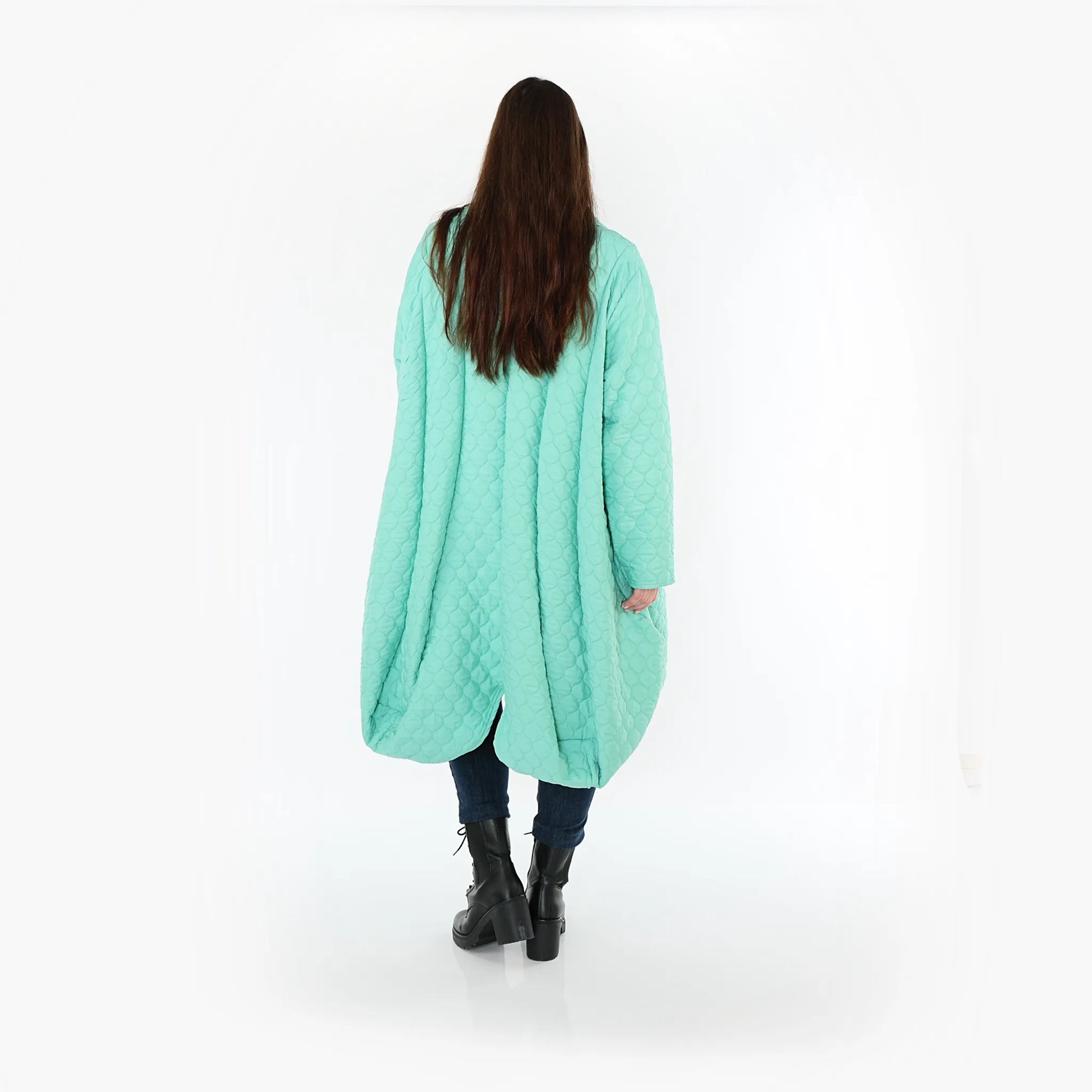  Ballonmantel von AKH Fashion aus Materialmix, 1450.00142, Mintgrün, Jacquard, Schick