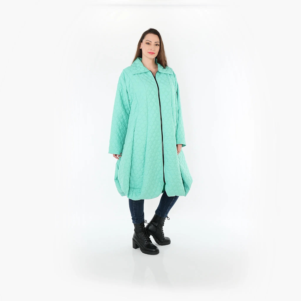  Ballonmantel von AKH Fashion aus Materialmix, 1450.00142, Mintgrün, Jacquard, Schick