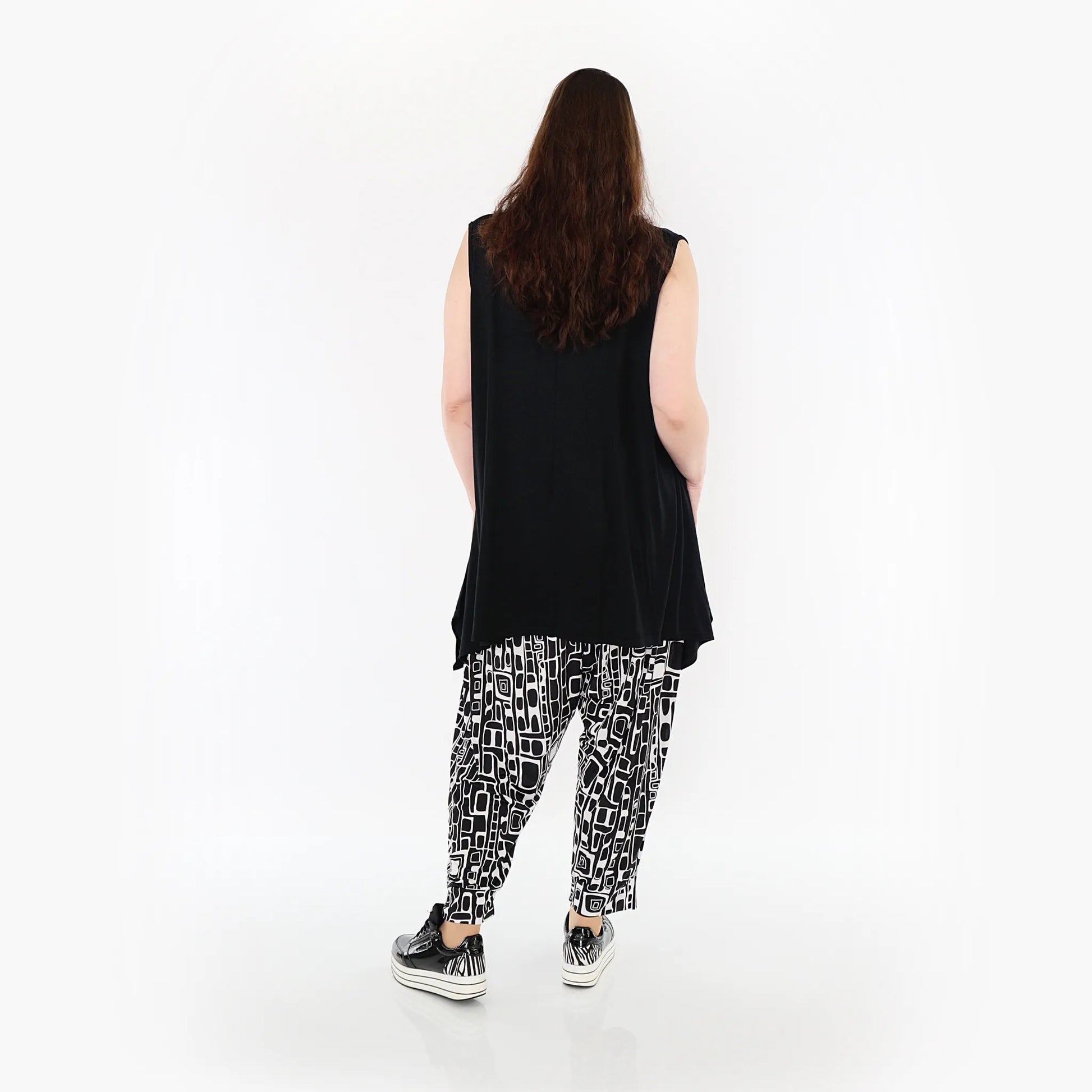  Haremshose von AKH Fashion aus Materialmix, 1452.06813, Schwarz/Weiß, Abstrakt, Schick