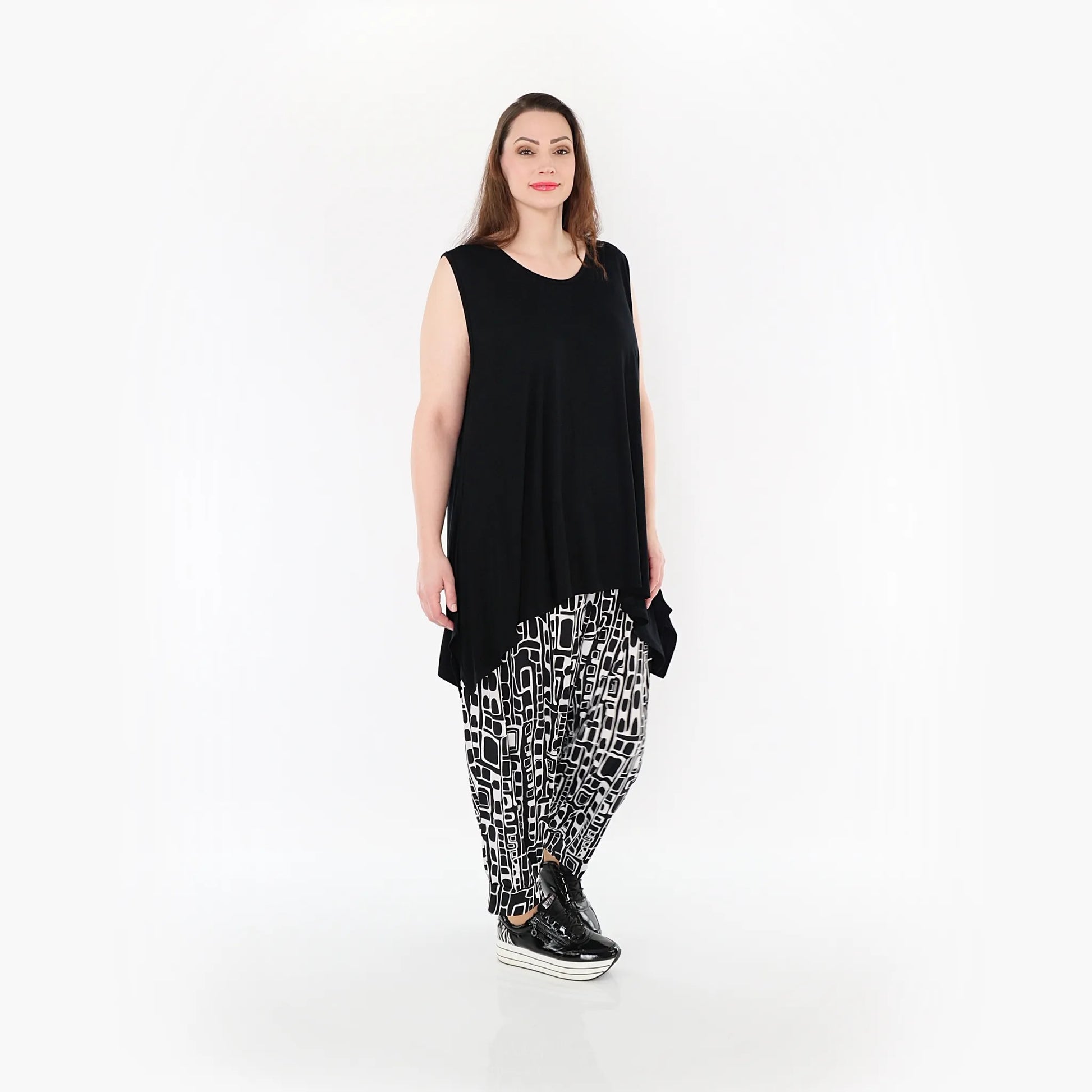  Haremshose von AKH Fashion aus Materialmix, 1452.06813, Schwarz/Weiß, Abstrakt, Schick