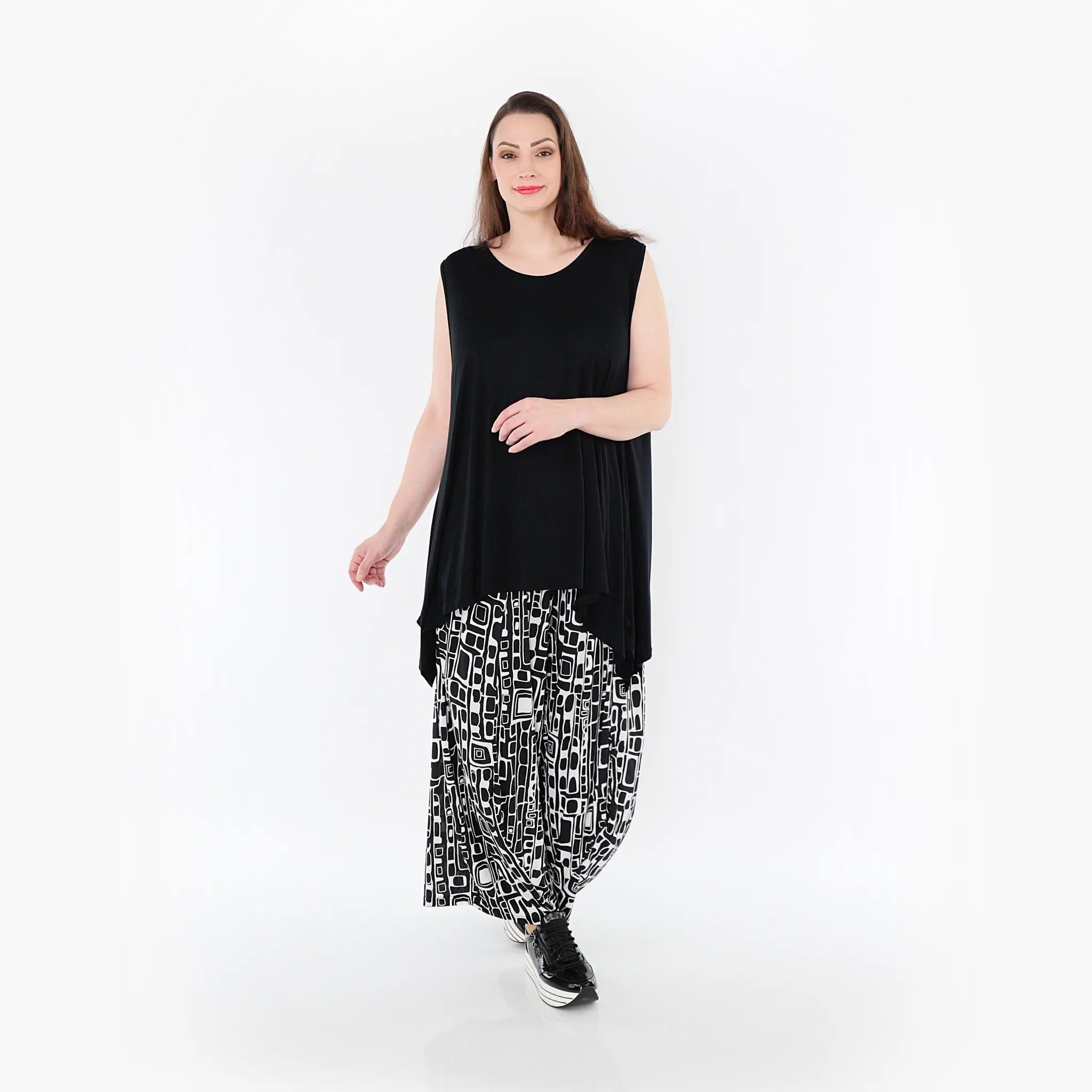 Ballonhose von AKH Fashion aus Materialmix, 1452.08069, Schwarz/Weiß, Abstrakt, Schick