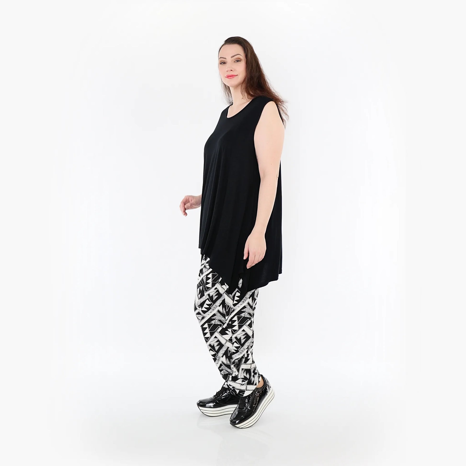  Haremshose von AKH Fashion aus Materialmix, 1453.06813, Schwarz/Weiß, Abstrakt, Schick
