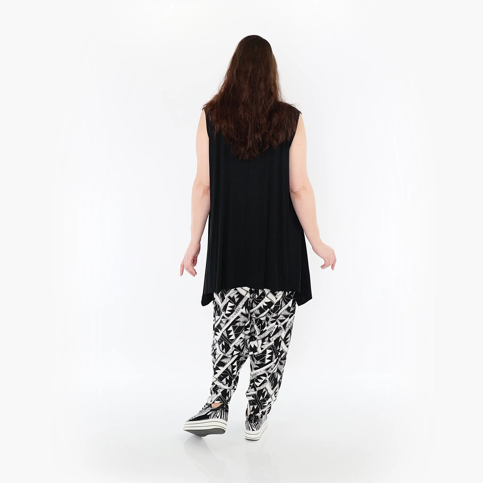  Haremshose von AKH Fashion aus Materialmix, 1453.06813, Schwarz/Weiß, Abstrakt, Schick