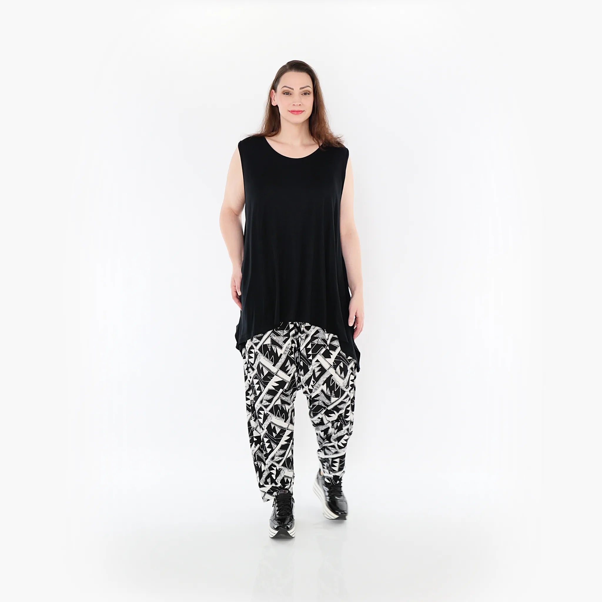  Haremshose von AKH Fashion aus Materialmix, 1453.06813, Schwarz/Weiß, Abstrakt, Schick