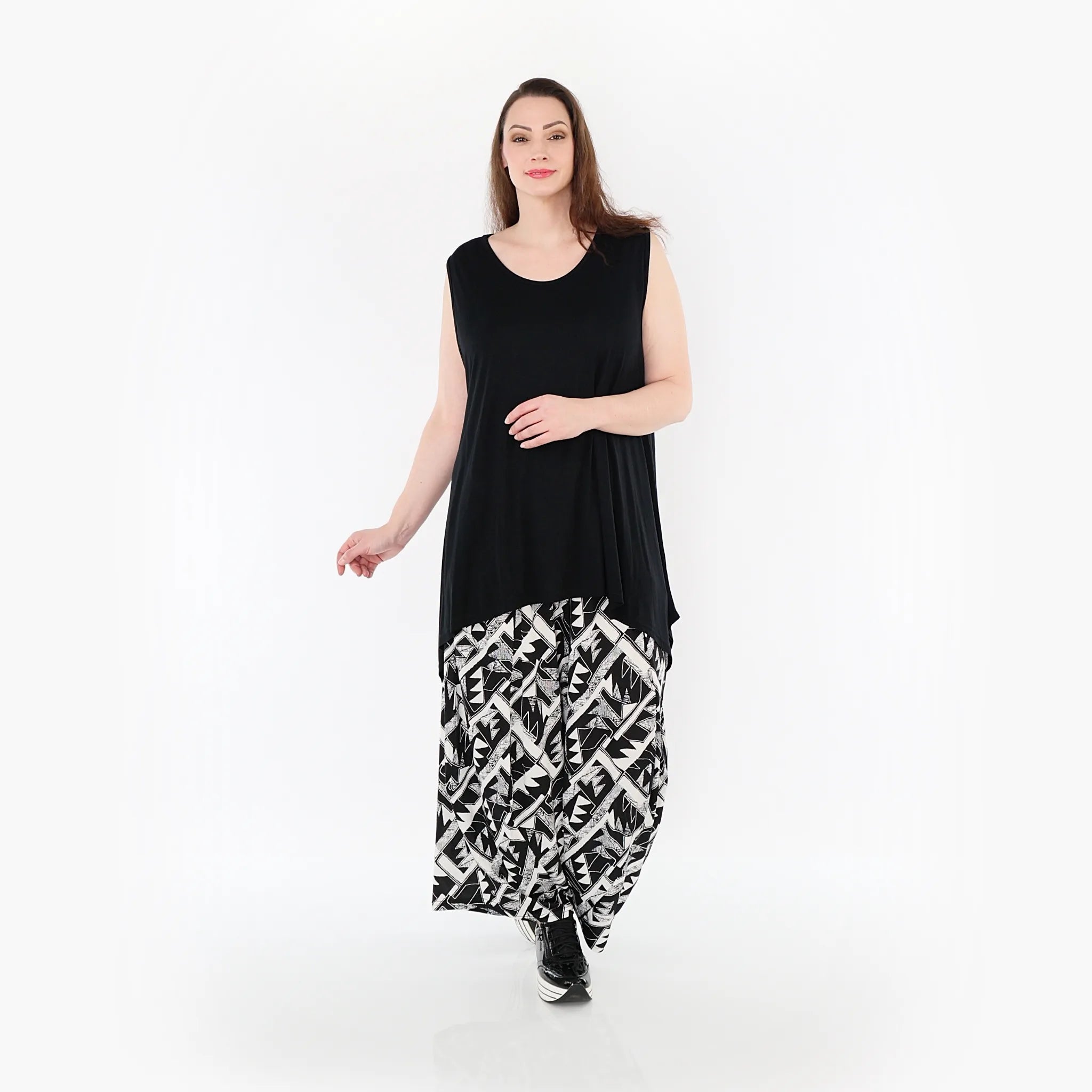  Ballonhose von AKH Fashion aus Materialmix, 1453.08069, Schwarz/Weiß, Abstrakt, Schick