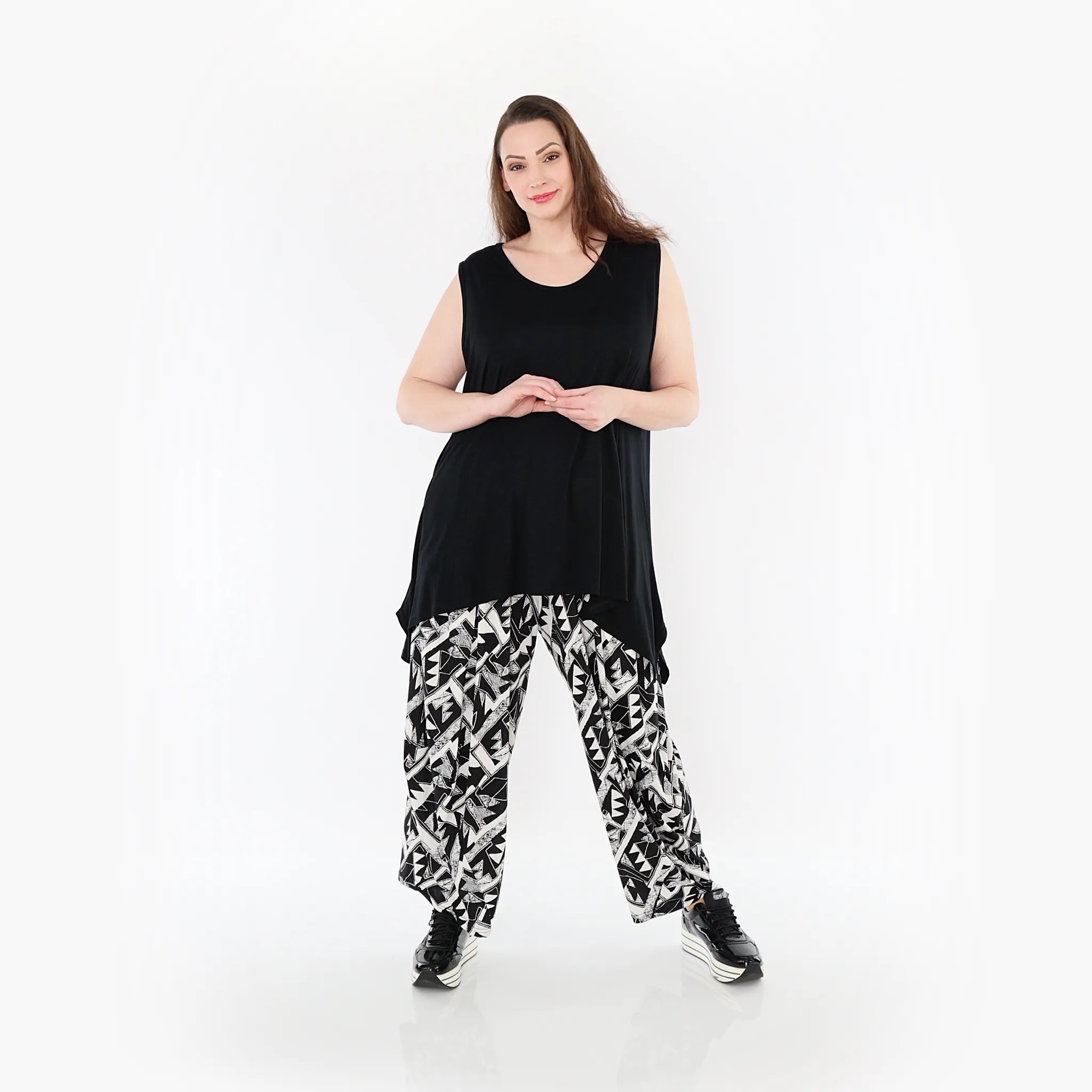  Ballonhose von AKH Fashion aus Materialmix, 1453.08069, Schwarz/Weiß, Abstrakt, Schick