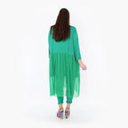  AKH Fashion Kleid in gerader Form, aus Materialmix, 1457.07046, Grün, Ausgefallen, Zeitlos