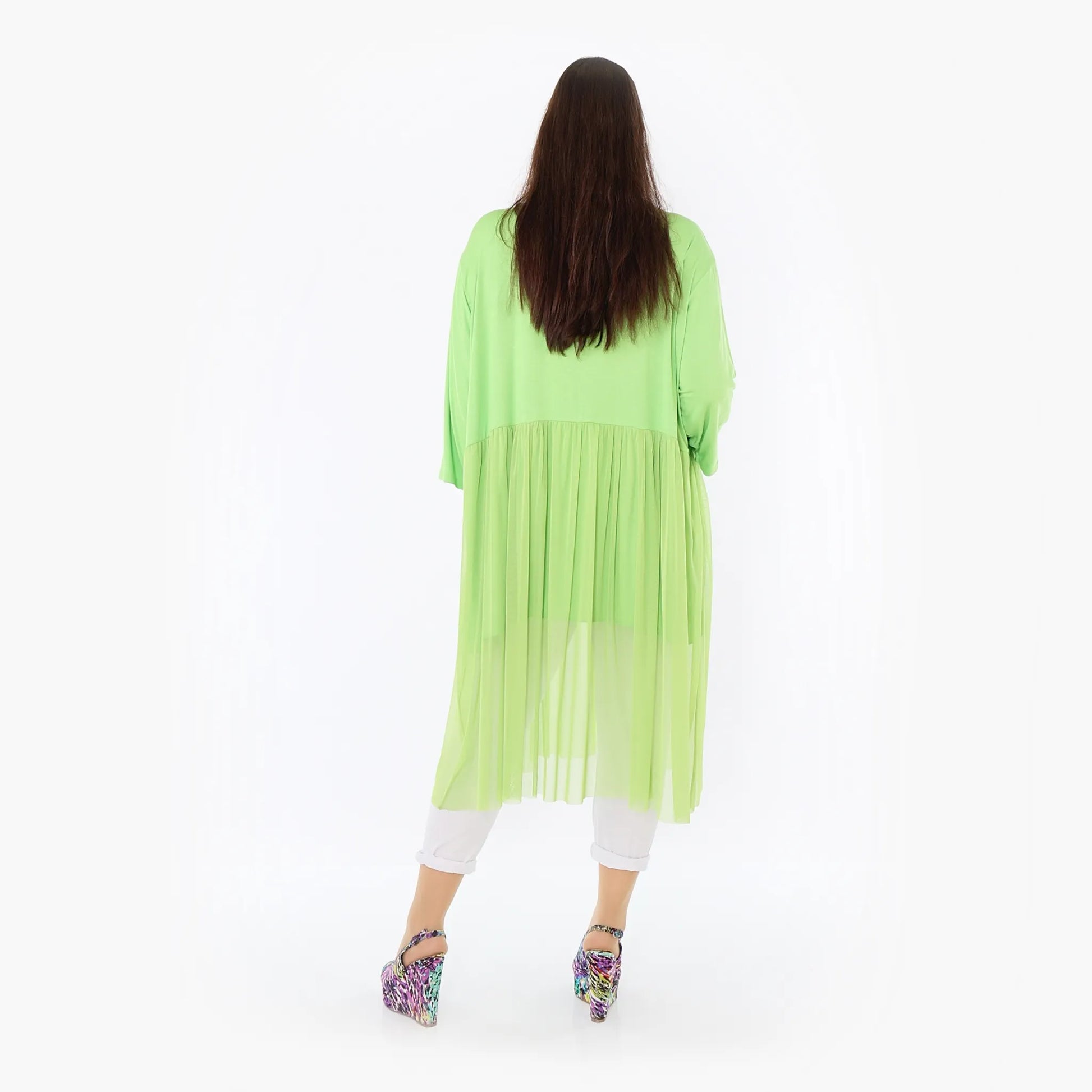  AKH Fashion Kleid in gerader Form, aus Materialmix, 1457.07046, Lime, Ausgefallen, Zeitlos