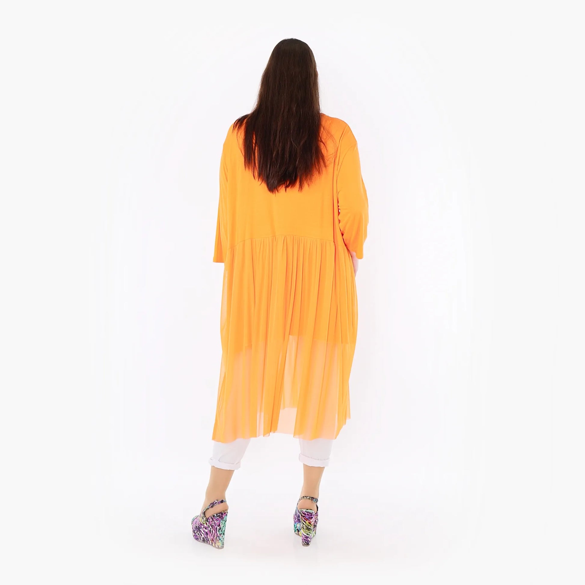  AKH Fashion Kleid in gerader Form, aus Materialmix, 1457.07046, Orange, Ausgefallen