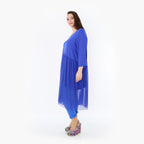  AKH Fashion Kleid in gerader Form, aus Materialmix, 1457.07046, Royalblau, Ausgefallen