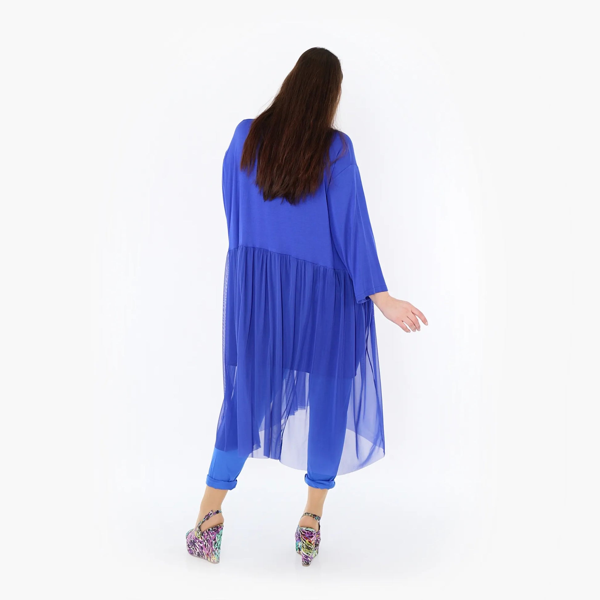  AKH Fashion Kleid in gerader Form, aus Materialmix, 1457.07046, Royalblau, Ausgefallen