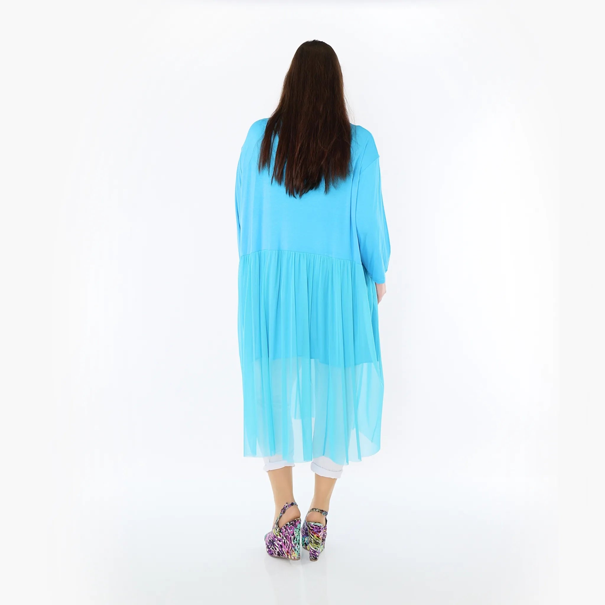  AKH Fashion Kleid in gerader Form, aus Materialmix, 1457.07046, Türkis, Ausgefallen