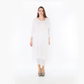  AKH Fashion Kleid in gerader Form, aus Materialmix, 1457.07046, Weiß, Ausgefallen, Zeitlos