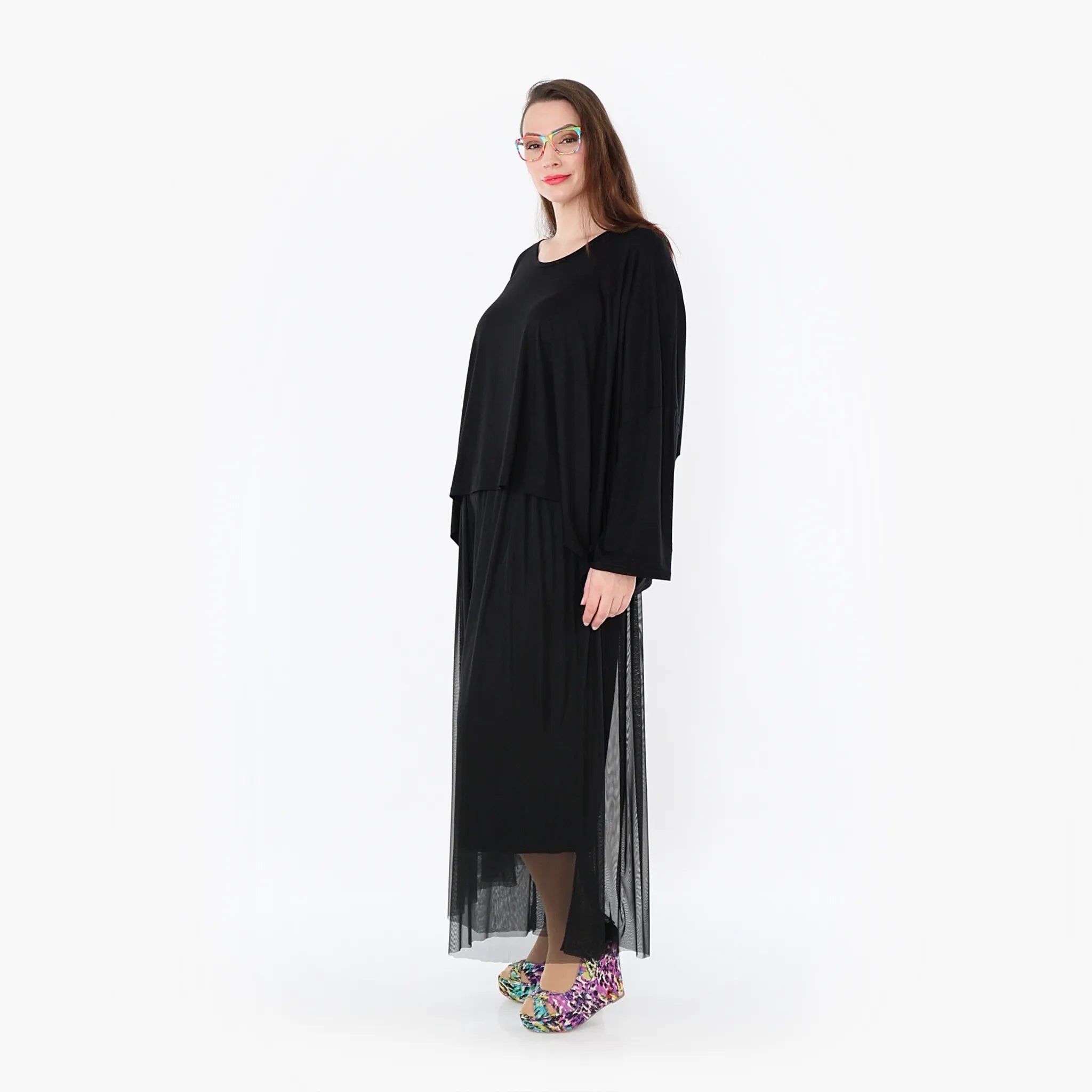  AKH Fashion Hose in gerader Form, aus Materialmix, 1457.07047, Schwarz, Ausgefallen