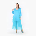  AKH Fashion Hose in gerader Form, aus Materialmix, 1457.07047, Türkis, Ausgefallen, Schick