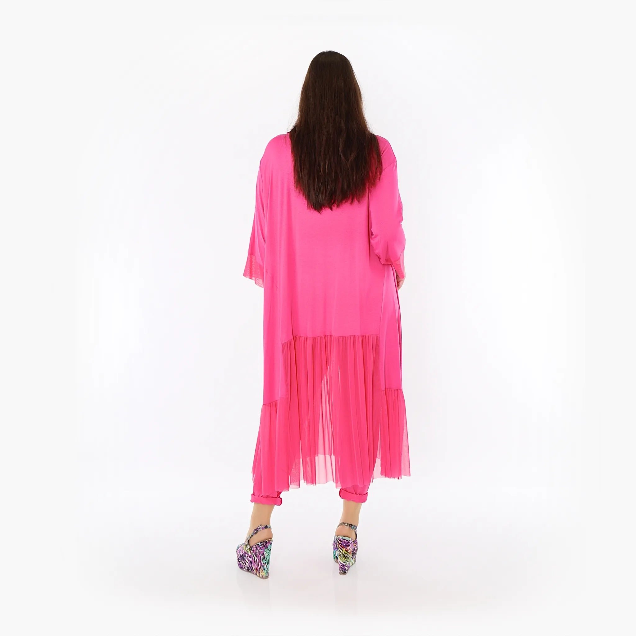  A-Form Kleid von AKH Fashion aus Materialmix, 1457.07048, Fuchsia, Ausgefallen, Zeitlos