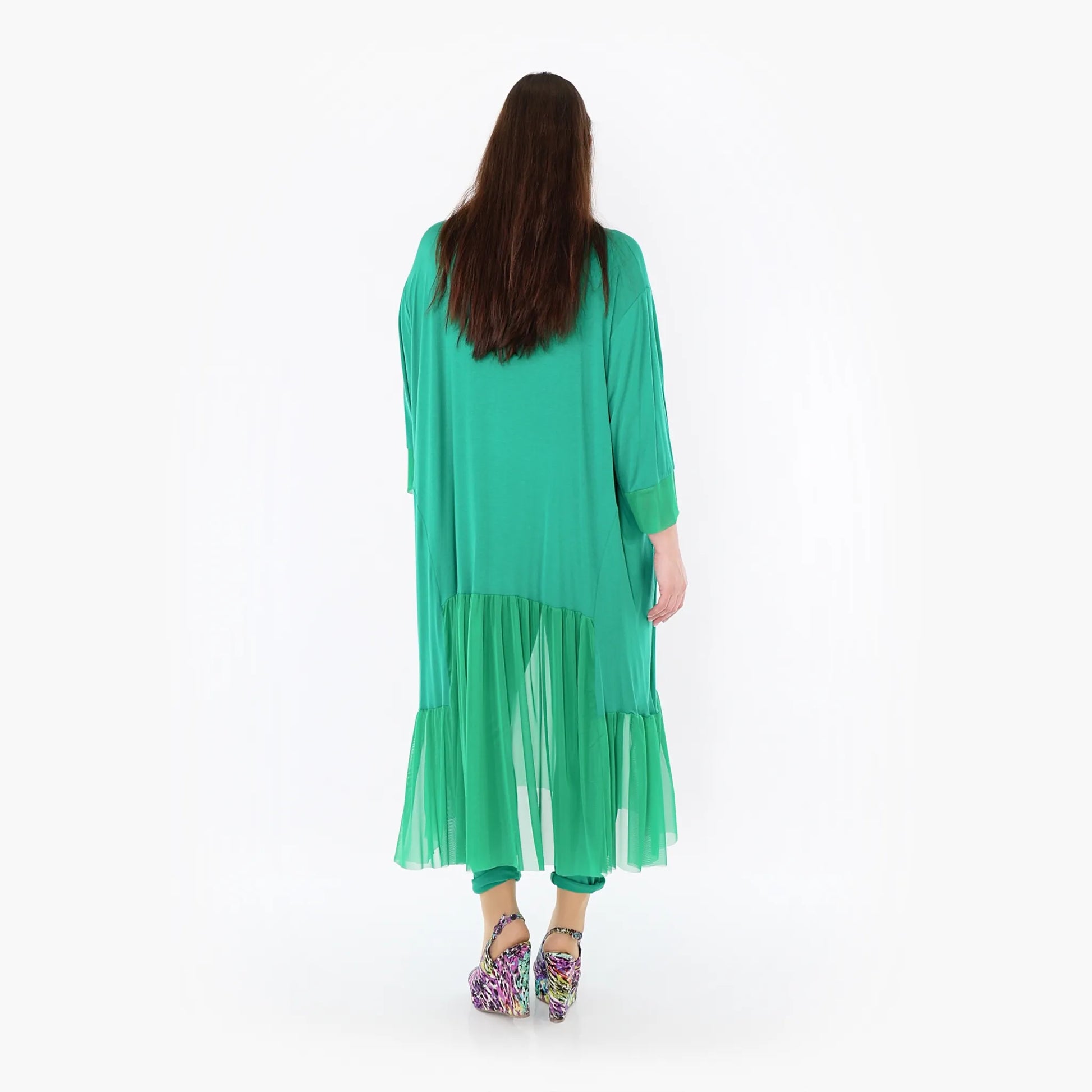  A-Form Kleid von AKH Fashion aus Materialmix, 1457.07048, Grün, Ausgefallen, Zeitlos