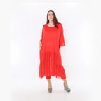  A-Form Kleid von AKH Fashion aus Materialmix, 1457.07048, Rot, Ausgefallen, Zeitlos