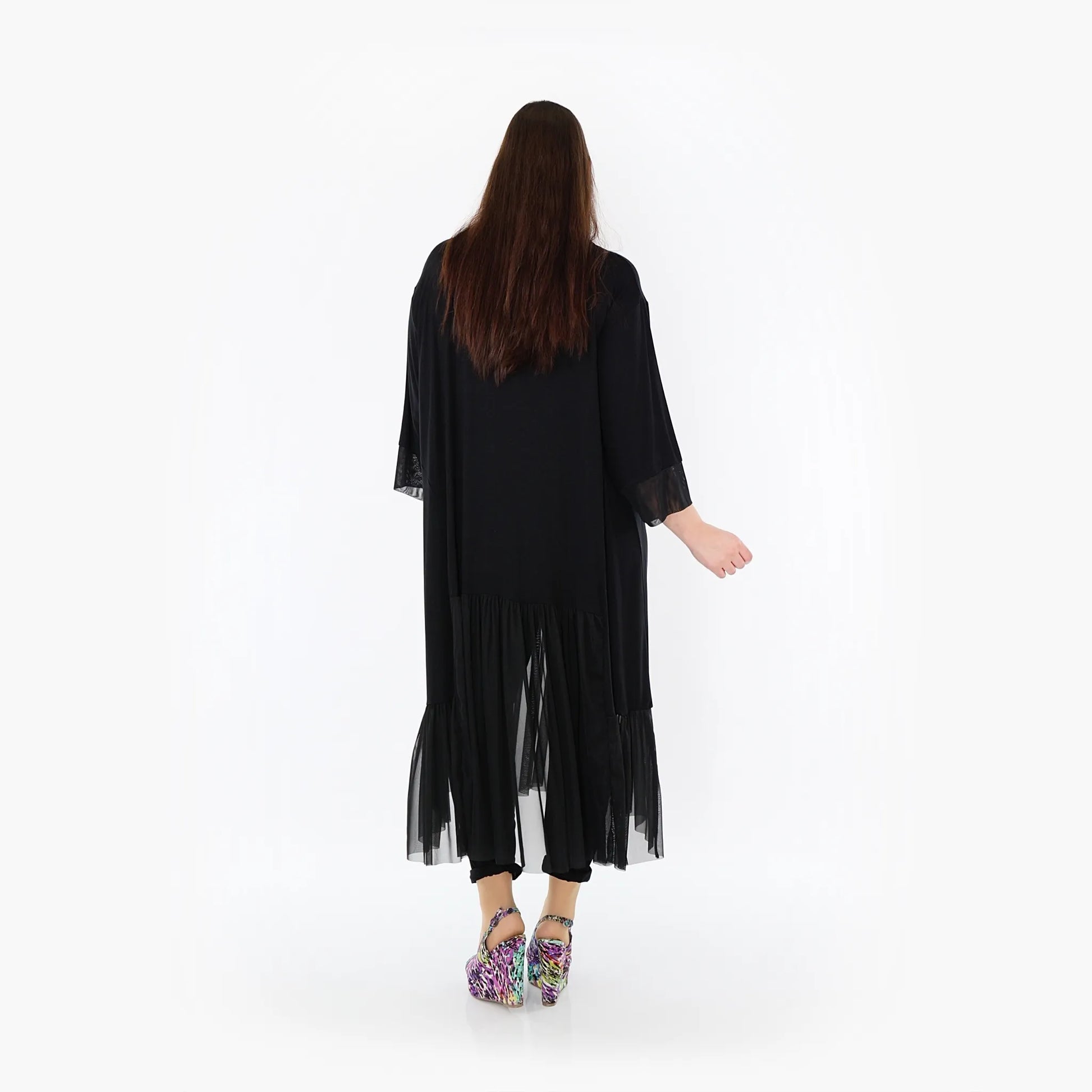  A-Form Kleid von AKH Fashion aus Materialmix, 1457.07048, Schwarz, Ausgefallen, Zeitlos