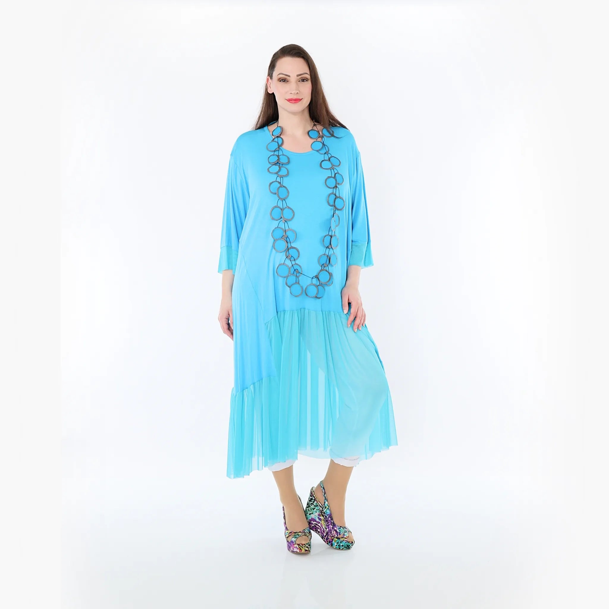  A-Form Kleid von AKH Fashion aus Materialmix, 1457.07048, Türkis, Ausgefallen, Zeitlos