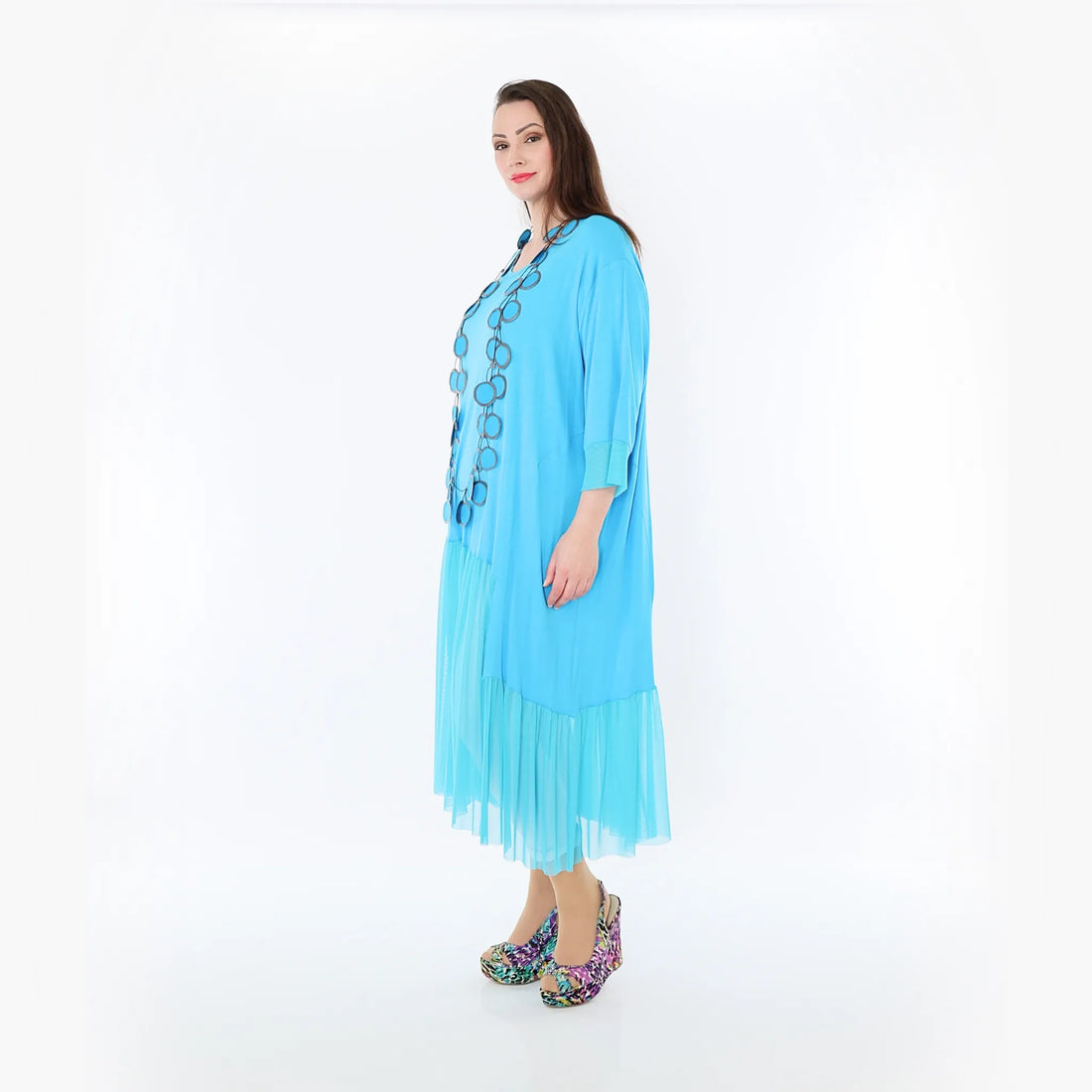  A-Form Kleid von AKH Fashion aus Materialmix, 1457.07048, Türkis, Ausgefallen, Zeitlos