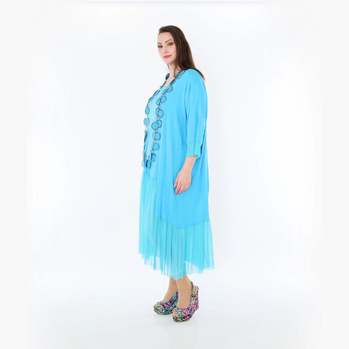 A-Form Kleid von AKH Fashion aus Materialmix, 1457.07048, Türkis, Ausgefallen, Zeitlos