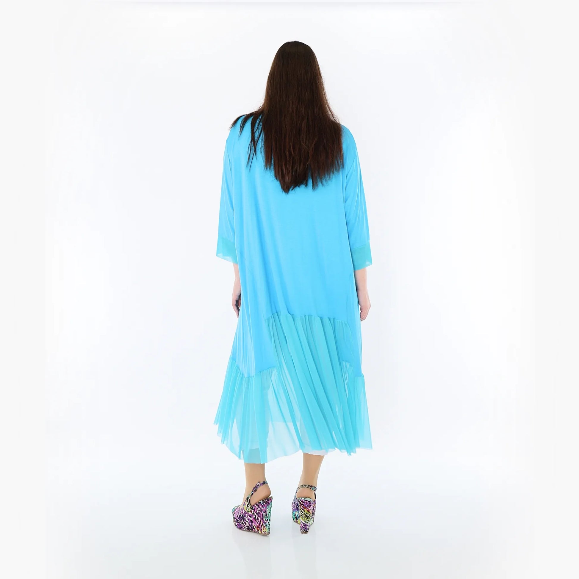  A-Form Kleid von AKH Fashion aus Materialmix, 1457.07048, Türkis, Ausgefallen, Zeitlos