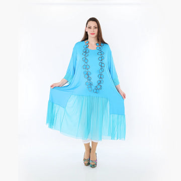  A-Form Kleid von AKH Fashion aus Materialmix, 1457.07048, Türkis, Ausgefallen, Zeitlos