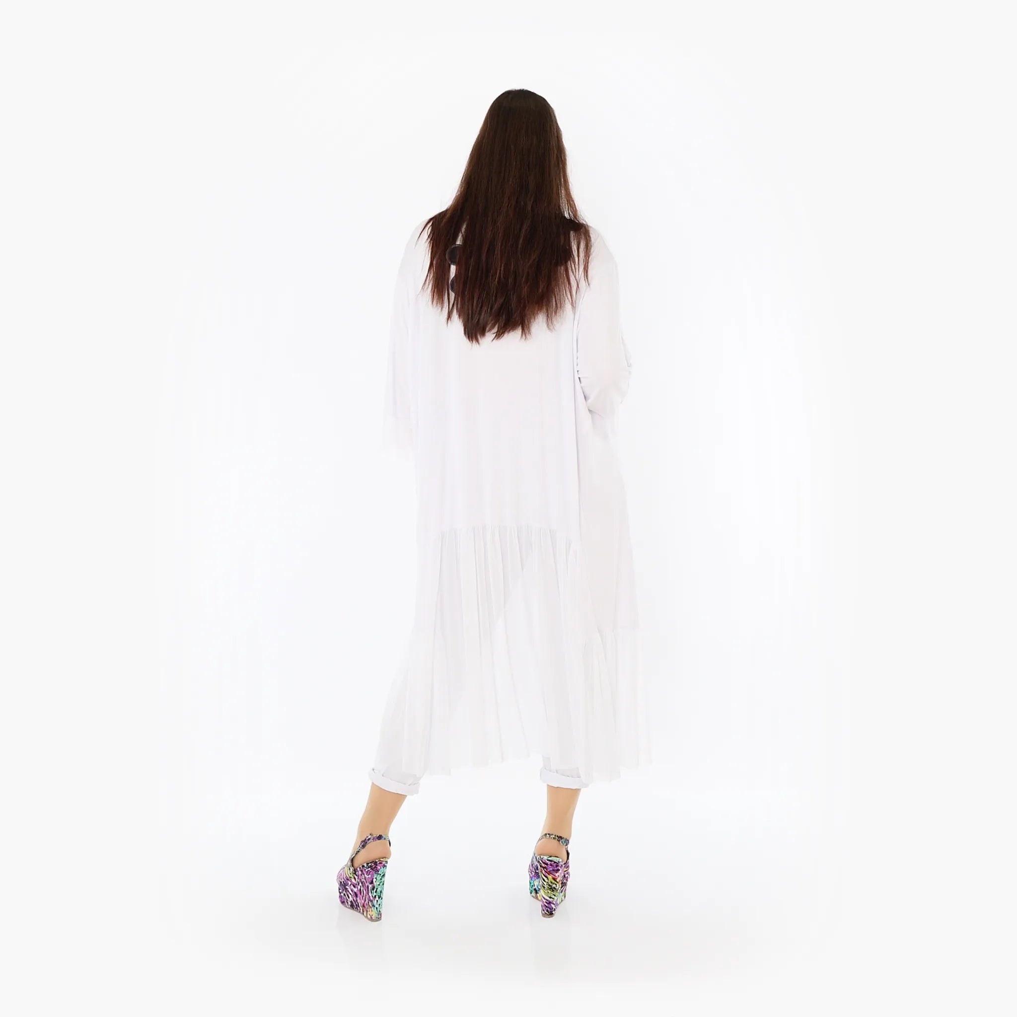  A-Form Kleid von AKH Fashion aus Materialmix, 1457.07048, Weiß, Ausgefallen, Zeitlos