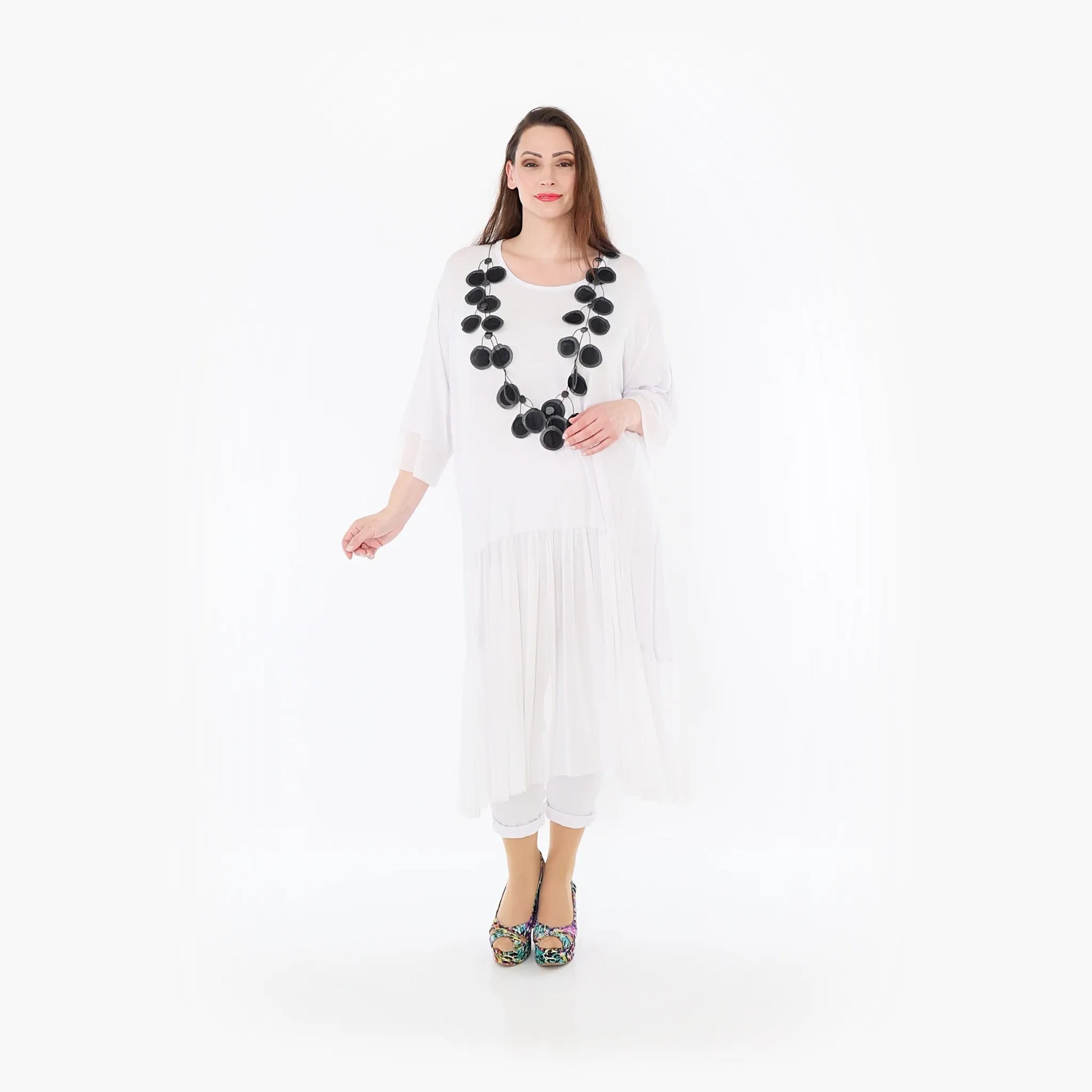  A-Form Kleid von AKH Fashion aus Materialmix, 1457.07048, Weiß, Ausgefallen, Zeitlos