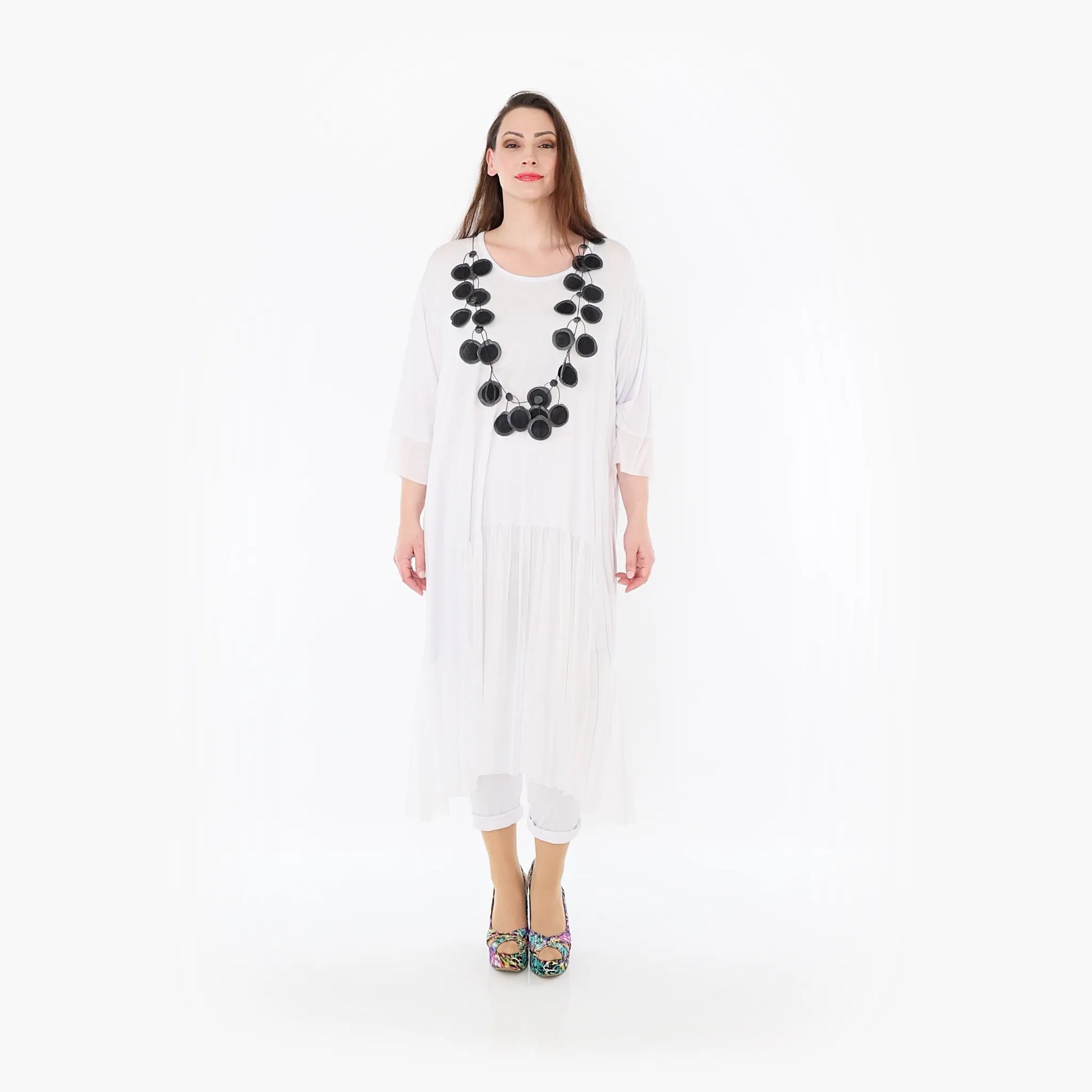  A-Form Kleid von AKH Fashion aus Materialmix, 1457.07048, Weiß, Ausgefallen, Zeitlos