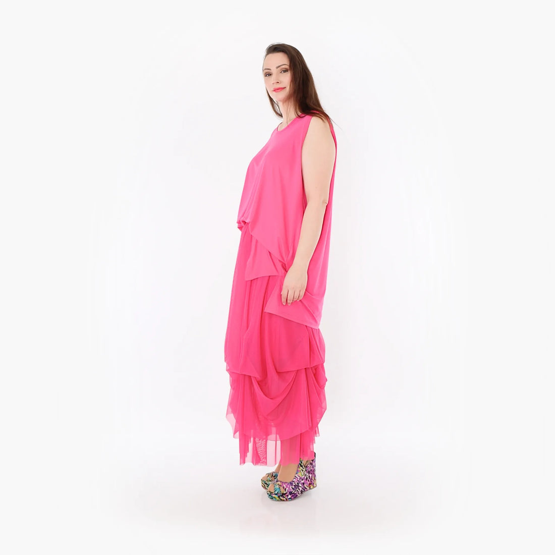  Ballonrock von AKH Fashion aus Materialmix, 1457.07049, Fuchsia, Ausgefallen, Zeitlos
