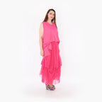  Ballonrock von AKH Fashion aus Materialmix, 1457.07049, Fuchsia, Ausgefallen, Zeitlos