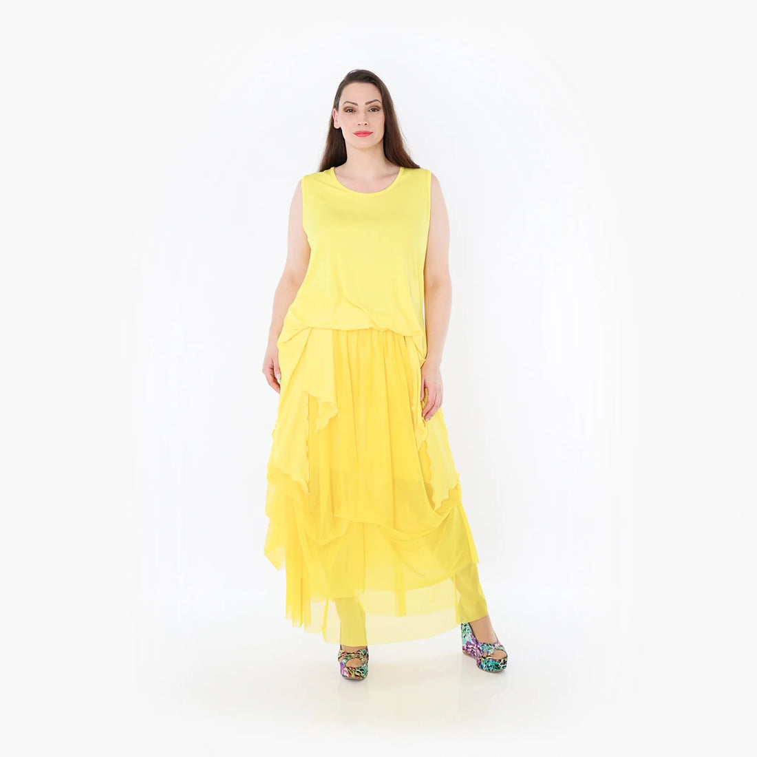  Ballonrock von AKH Fashion aus Materialmix, 1457.07049, Gelb, Ausgefallen, Zeitlos, Schick