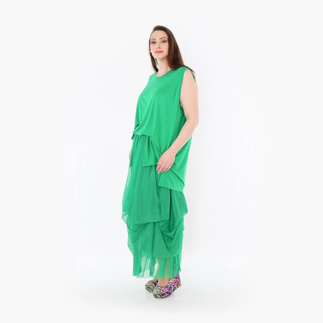  Ballonrock von AKH Fashion aus Materialmix, 1457.07049, Grün, Ausgefallen, Zeitlos, Schick