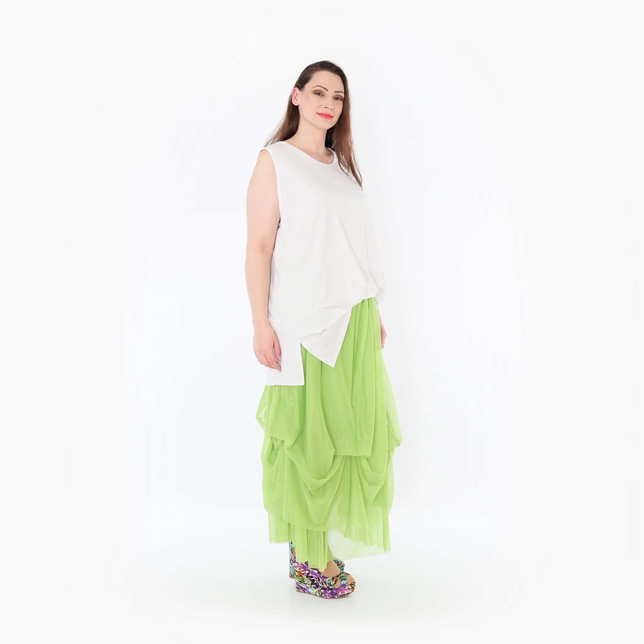  Ballonrock von AKH Fashion aus Materialmix, 1457.07049, Lime, Ausgefallen, Zeitlos, Schick