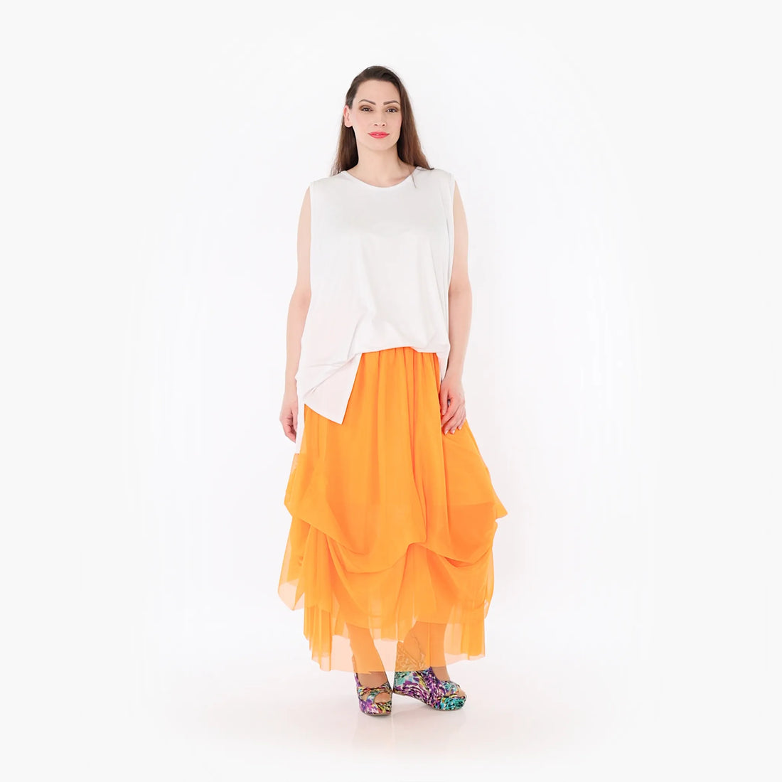  Ballonrock von AKH Fashion aus Materialmix, 1457.07049, Orange, Ausgefallen, Zeitlos