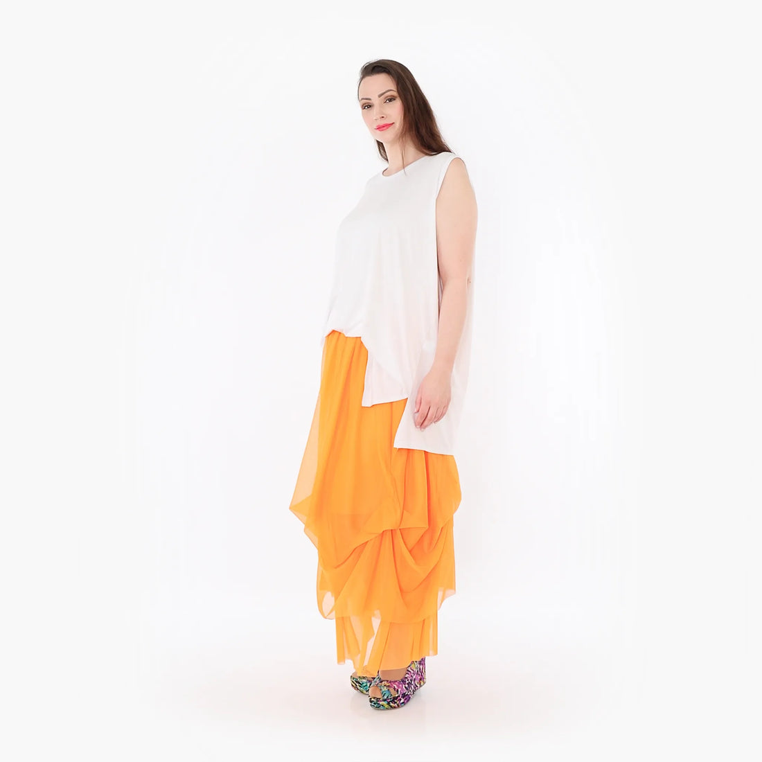  Ballonrock von AKH Fashion aus Materialmix, 1457.07049, Orange, Ausgefallen, Zeitlos