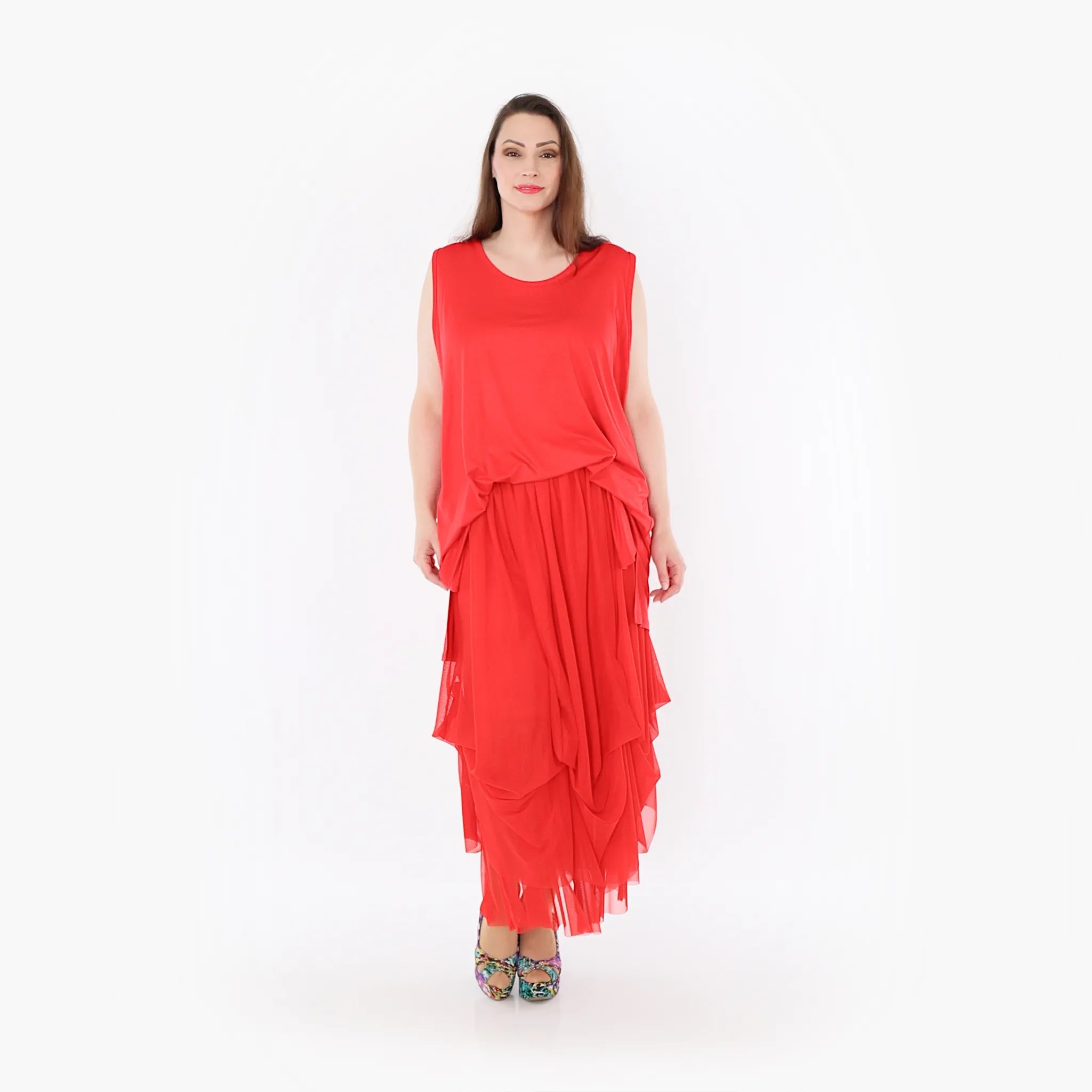  Ballonrock von AKH Fashion aus Materialmix, 1457.07049, Rot, Ausgefallen, Zeitlos, Schick