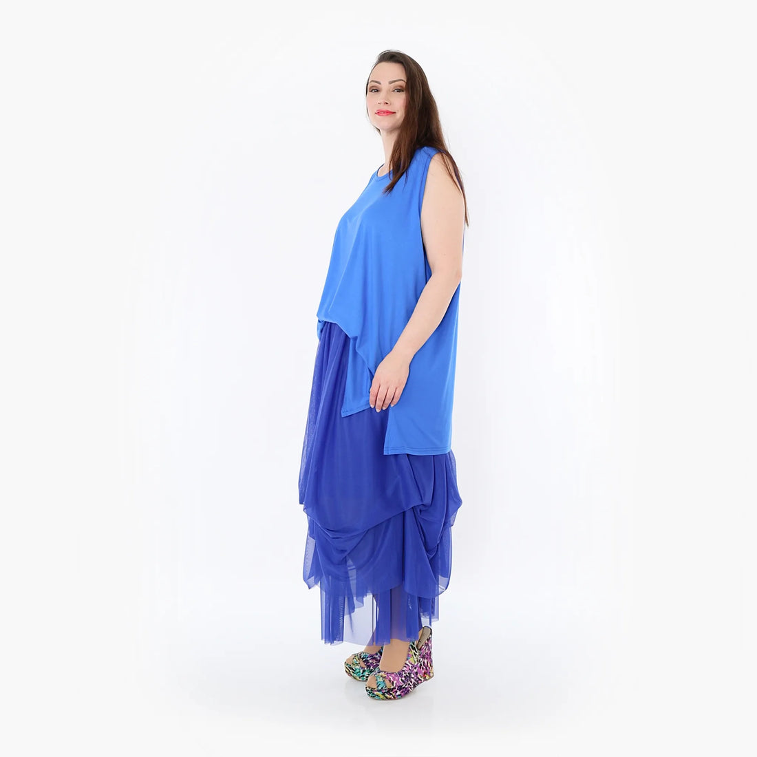  Ballonrock von AKH Fashion aus Materialmix, 1457.07049, Royalblau, Ausgefallen, Zeitlos