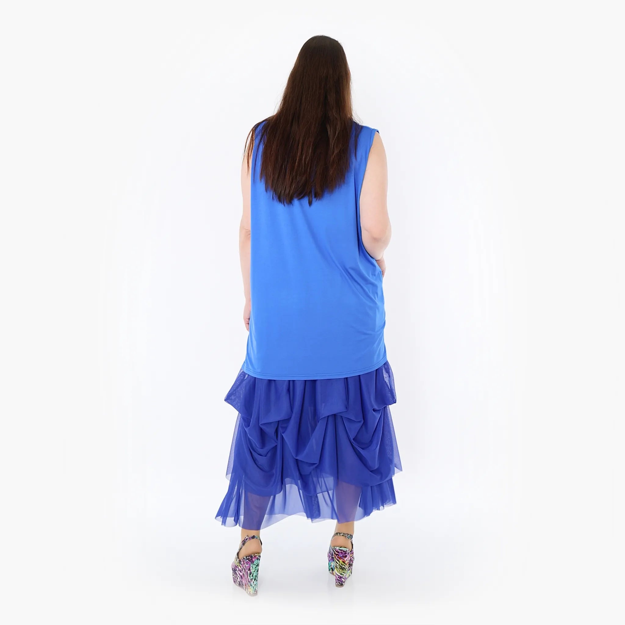  Ballonrock von AKH Fashion aus Materialmix, 1457.07049, Royalblau, Ausgefallen, Zeitlos