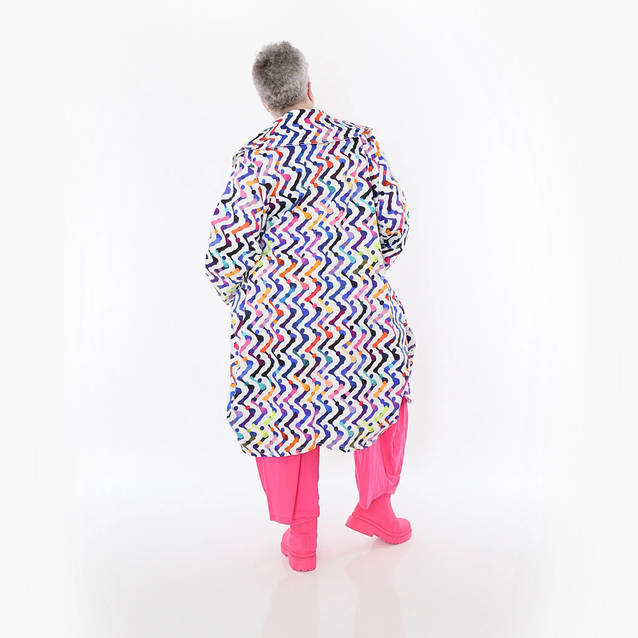 Ballonmantel von AKH Fashion aus Baumwolle, 1462.06928, Weiß/Multicolor, Muster, Schick