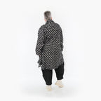  A-Form Cardigan von AKH Fashion aus Baumwolle, 1463.07040, Schwarz/Grau, Kariert, Schick