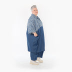  Ballonmantel von AKH Fashion aus Baumwolle, 1463.07055, Jeansblau/Grau, Kariert, Schick