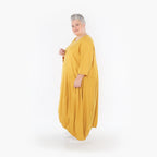 Ballonkleid von AKH Fashion aus Baumwolle, 1465.06736, Honig, Ausgefallen, Zeitlos, Schick