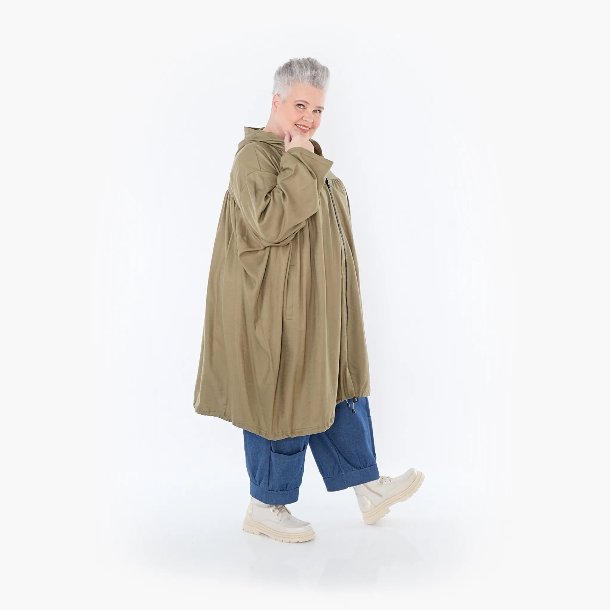 AKH Fashion Jacke in gerader Form, aus Baumwolle, 1465.07045, Pistazie, Ausgefallen