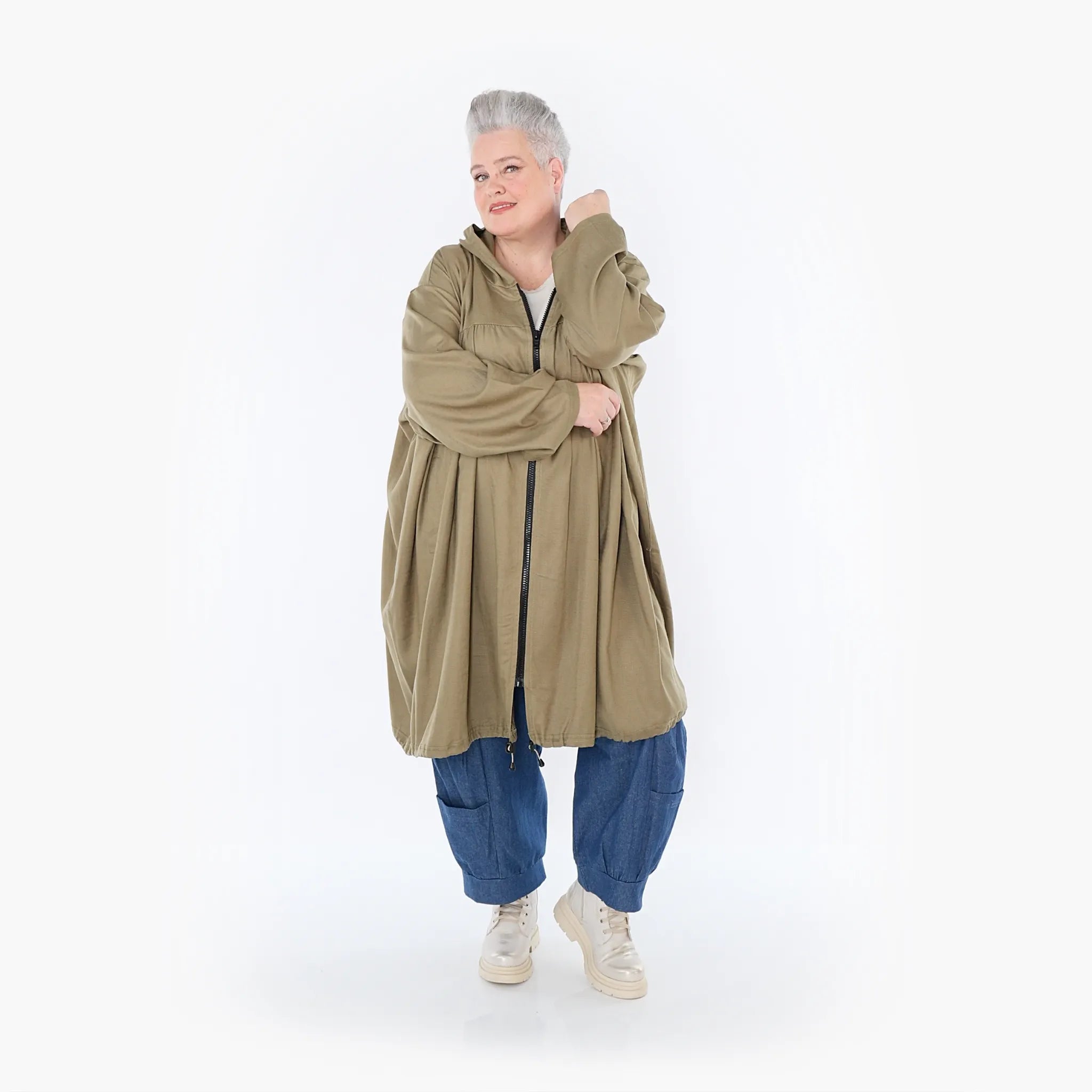  AKH Fashion Jacke in gerader Form, aus Baumwolle, 1465.07045, Pistazie, Ausgefallen