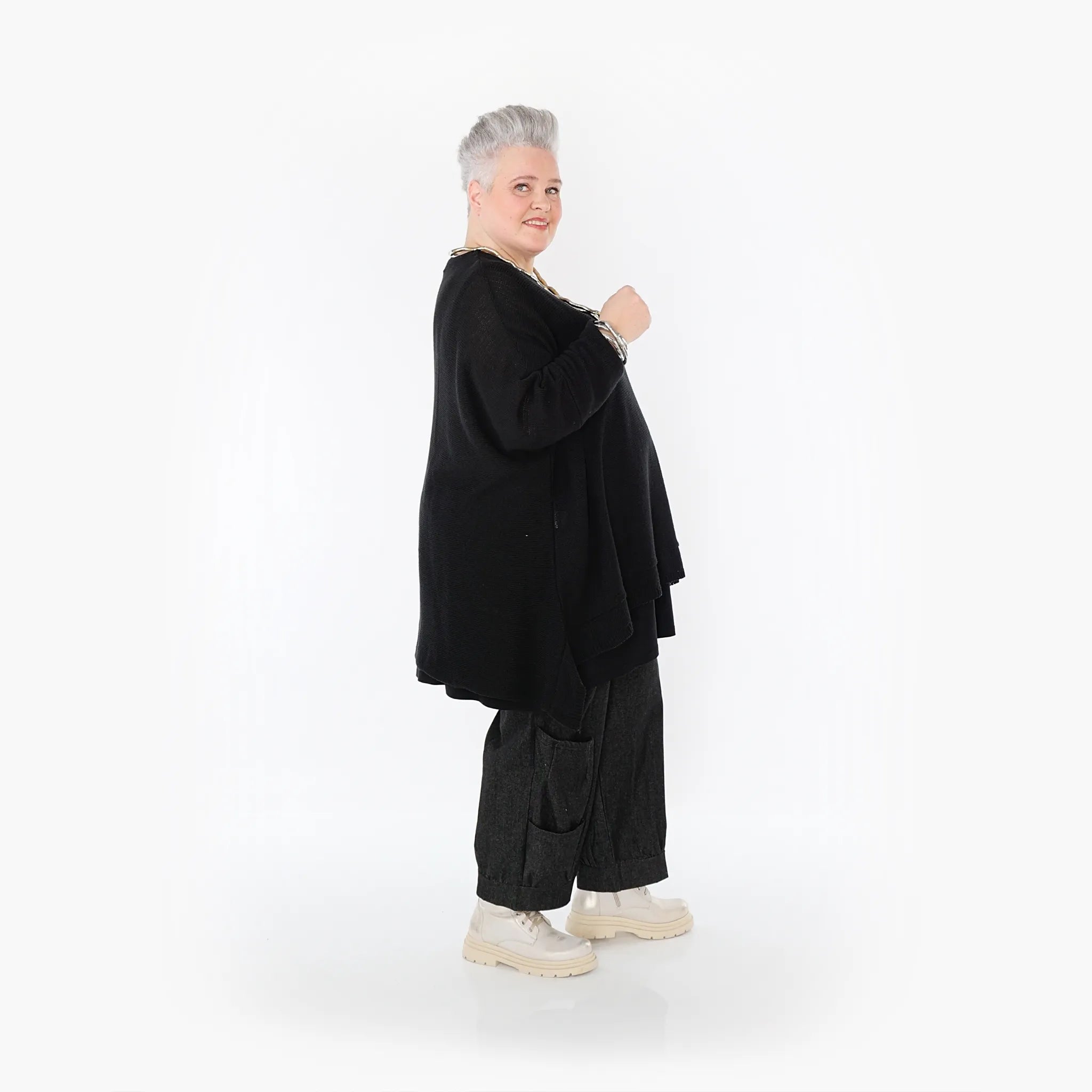  AKH Fashion Hose in gerader Form, aus Polyester, 1466.06556, Schwarz, Ausgefallen, Zeitlos