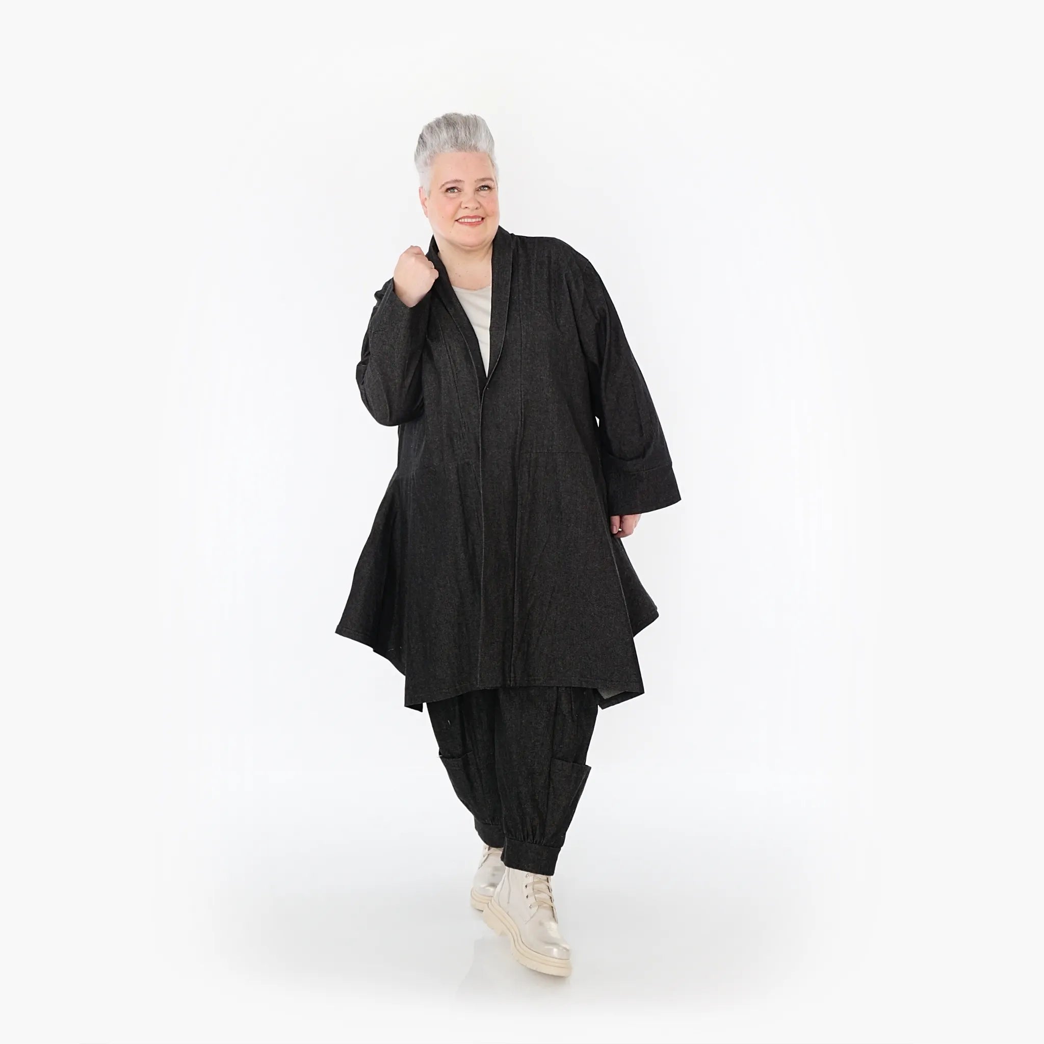  A-Form Cardigan von AKH Fashion aus Polyester, 1466.07040, Schwarz, Ausgefallen, Zeitlos