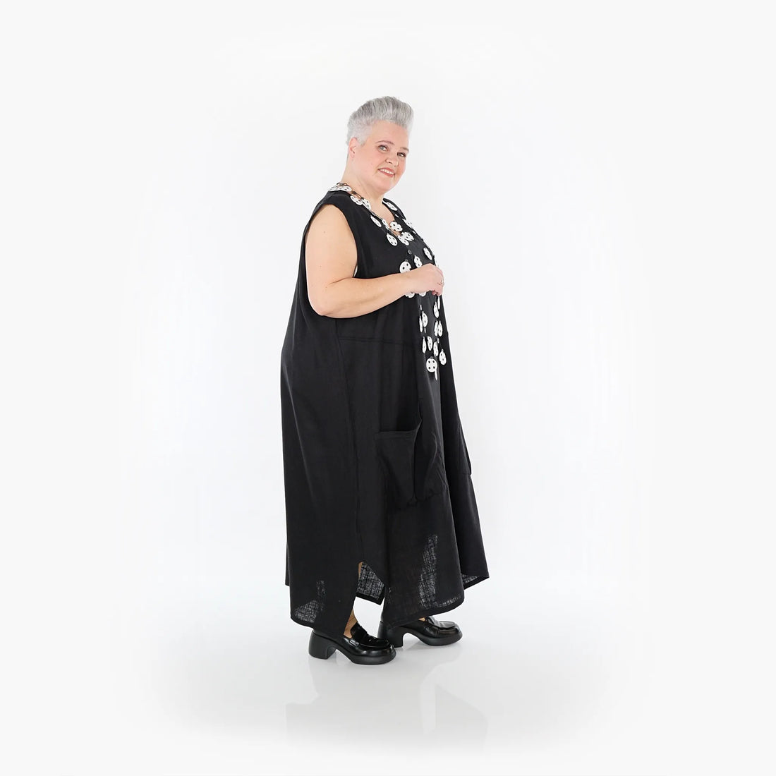  A-Form Kleid von AKH Fashion aus Viskose, 1468.07056, Schwarz, Ausgefallen, Zeitlos
